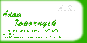 adam kopornyik business card